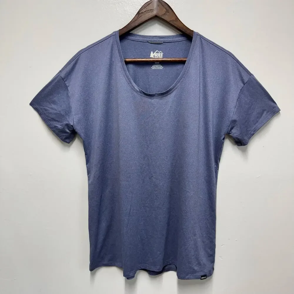 REI Co-op Womens Large Athletic Shirt Short Sleeve Performance Top Purple